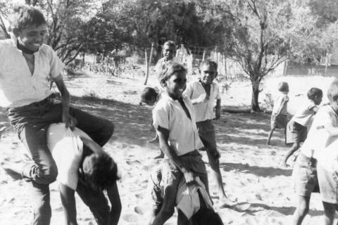 School boys playing.