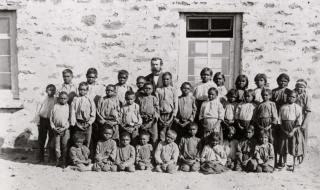 Aranda Aboriginal pupils with Pastor C. Strehlow