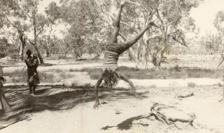 Child doing cartwheels