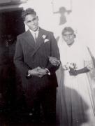 Gus and Rhonda at their wedding c 1957