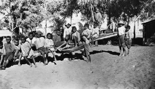 Children on seesaw c.1925
