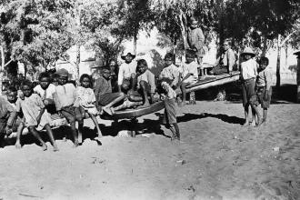 Children on seesaw c.1925